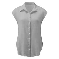 Ljetni ženski vrhovi Plus veličine Košulje, ženski vrhovi modna majica gumba Žene V-izrez labava majica u prodaji