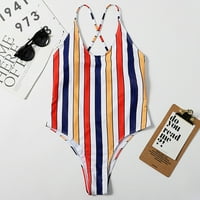 Spremi veliki ženski bikini kupaćim kostimicom Stripe Print Beachwear Lety Modne ugodne odjeće za djevojke