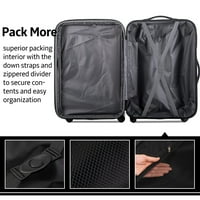 Komplet za prtljag za kotrljanje prtljažnika, ABS lagani kofer prtljag set sa TSA bravom, crna