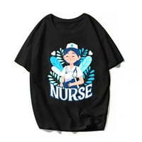 Ženska medicinska sestra Nurseife majica Slatka grafička medicinska sestra nedelje Ležerne majice kratkih rukava Ljetni vrhovi Poklon TEE Crna mala