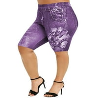 Seksi ples žene tiskane traper kratke hlače Tummy Control Bermuda kratke tajice Butt dizanje izgled