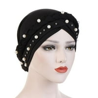 Muslimanske žene hidžab turban hat head watch ladyel biserne poklopce hat j6b5