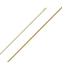 Dragocjene zvijezde CH-0467- In. 14k žuto zlato tanak i dainty mat-finish lanac za pšenični lanac
