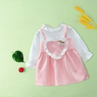 Haljine za djecu Modne suknje Duge rukave Diplomska haljina ružičasta 12m-24m