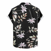 Hupta majice za muškarce muške ljetne havajske košulje s cvjetnim kratkim rukavima odvojite košulju