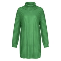 Shpwfbe džemper haljine Haljine modne žene Čvrsti džemper s dugim rukavima haljina turtleneck džemper