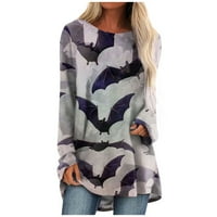 Umitay ženska casual moda Halloween Print s dugim rukavima srednje dužine top bluza