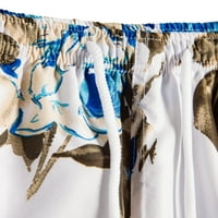 Muns Cargo Shorts Ljeto tiskovina za print u džepom Srednjeg struka Kratke hlače Plava L