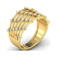 Pjenušava dijamantski zlatni prsten, trendi bijeli zlatni prsten za žene, jedinstveni dijamantski nakit,