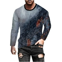 Odeerbi Muške košulje s dugim rukavima Bluze okruglih vrata Digitalni tisak 3D gradijentna ležerna majica