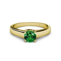 Smaragd SOLITAIRE prsten 0. CT u 14K žutom zlatu .Size 5