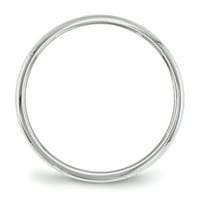 Platinum pola okruglog vjenčanog prstena Veličina 9. Klasični modni nakit za žene za nju