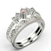 Minimalistički promige Prsten 1. Carat Round Cut morgatit i dijamantni jeftini prsten za vjenčani prsten