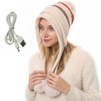 Kauboj šeširi Žene žene USB grejanje SPECIJA SPLICING šešir jesen zimski šal bijeli besplatno