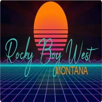 Rocky Boy West Montana Frižider Magnet Retro Neon Dizajn
