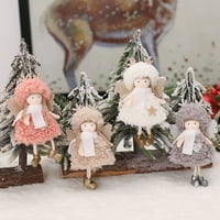 Božićna dekoracija Lijepa ukrasna plišana Xmas Tree Angel Girl Viseći privjesak za zabavu za poklon