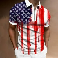 Muška polo majica 4. srpnja Dan nezavisnosti 3D digitalni tisak rever sa zatvaračem kratki rukav Ležerne