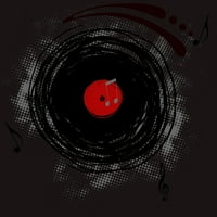 Vinyl Records Retro Grunge DJ Art Muške ugljena Heather Siva grafika TEE - Dizajn ljudi XL