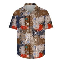 Muške labave majice Moda Ljetna prodaja kratkih rukava Majica rever pulover Havajska plaža Gumb za etničke