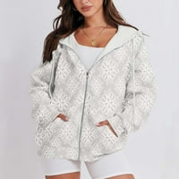 Ženske jakne Lagani grijač Udobna prodaja zimskih trendi plišana čvrsta ili tiskana bijela veličina