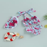 MubIneo Baby Girl kupaći letnji zavoj Halter bikini vrhovi i plaža Hlače kupaći kostimi