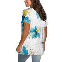 Bluze za žene Ležerne prilike V-izrez Kratki rukav T-majice Štampane Plus size Ljetne majice Tuničke