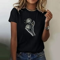 Ležerna majica za žene s kratkim rukavima tiskanim majicama CREW CACT Ljetni osnovni tines vrhovi