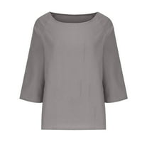 Plus size Ljeto T-majice Clearence labavi fit casual dugih rukava pamuk i posteljina pulover bluza Trendy