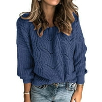 Veatzaer ženski gornji dugi rukav džemper džemper za vrat lagan pulover