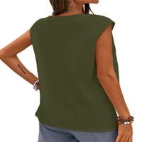 Jusddie Ladies Vest Vintage modni spremnici Vrhovi bez rukava majica maselion za prazničnu vojsku Green