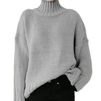 apsuyy modni prevelizirani džemperi za žene poklon - solid color turtleneck pletit dugih rukava lagani