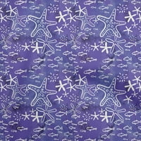 Onuone pamuk poplin puštajući plavi tkanini okean podvodna životna tkanina za šivanje tiskane zanatske tkanine pored dvorišta široko
