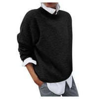 HGW džemper za ženske zimske modne dugih rukava sa punim bojama, dvostruki bluza crna 5xl