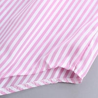 Ženski vrhovi Stripe Dugme s dugim rukavima, gumb za isključivanje od labavih košulja Bluza Pink 3x