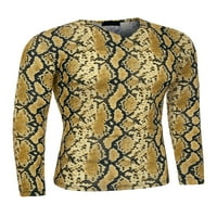 Lars Amadeus Muški Leopard tiskani Slim Fit Pulover majica