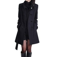 Miayilima kaputi za žene zimsko toplo dugotrajno dugme sa jaknom kaputa sa kaputom modni modni kaput