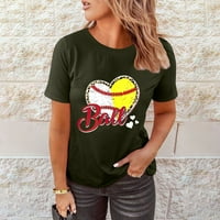 Koaiezne ženske bejzbol srca majica slatka grafička ženska ženska bejzbol srca t košulju odjeću ženske