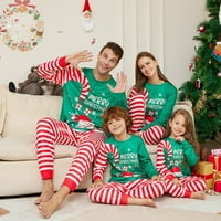 Set za spavanje ugodno božićno pidžama za cijelu obiteljski okrugli vrat dugih rukava s dugim rukavima