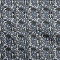 Onuone pamučne kambrične plave tkanine cvjetni i štenad šivajući materijal tiskani tkaninu uz dvorište