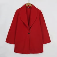 Tking Fashion Women Cardigan zimski vuneni kaput jakna toplo tanka dugačak kaput od kaputa za kaput kardigan za žene crvene m