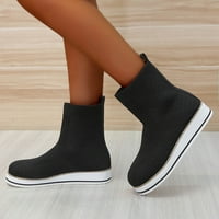 Čizme za gležnjeve - proljeće i jesen novi modni casual okruglih nožnih tkanina modna kratka čizme crna