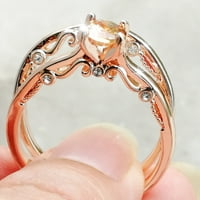 Simu Rose Gold Promise Prsteni delikatni dizajn Set Diamond Modni prsten Svjetlo visoke ocjene prsten
