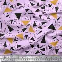 Soimoi Purple Georgette viskoza Tkanina Dot, Zig Zag & Triangle Geometrijska ispis Tkanina od dvorišta