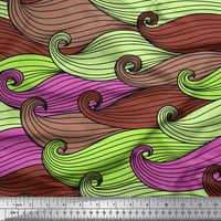 Soimoi smeđi pamučni voil tkanini umjetnički valovi apstraktna ispis tkanina od dvorišta široka