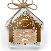 Ornament tiskan jednostrano svu američku djevojku Četvrto jul Kraft zvijezde Božić Neonblond