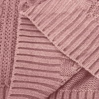 Jeseni džemperi za žene grafičke žene dugih rukava pune boje V izrez Top Ležerne prilike bez labavih