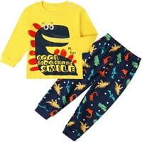 1-8T Pamuk Kids Boys Crtani dvodijelni pidžama postavio je majicu s dugim rukavima i hlače za spavanje