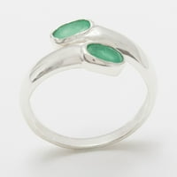 Britanci napravili 18K bijelog zlatnog prirodnog smaragdnog prstena za žene - Opcije veličine - Veličina 8,75