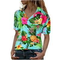 Paptzroi cvijeće odlazi bluza Funky košulja ženske havajske košulje za žene majice dugih rukava za žene