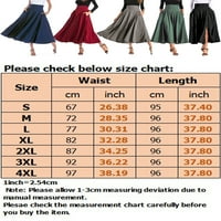 Leuncero Long suknje sa džepom za ženska uredska radna struka Maxi suknja Side Split Flowy Swing suknja